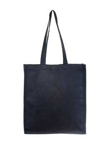 7oz Black Cotton Shopper Bag with Gusset